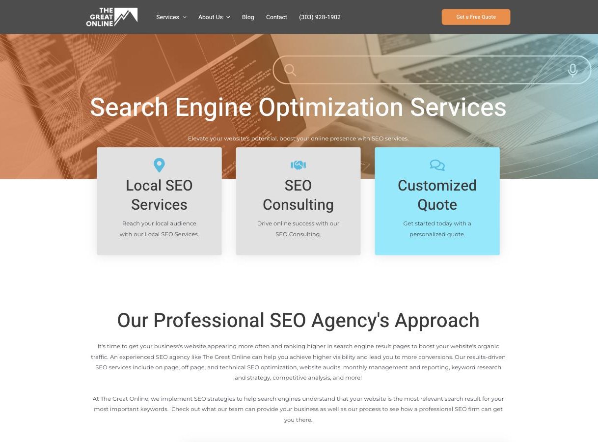 SEO page — before